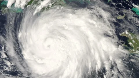 Hurricane Gustav just after making landfall in Jamaica, August 29 2008 Stock Footage 237252499