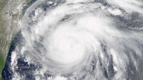 Hurricane Harvey hours before making landfall in Texas on August 25th, 2017. Stock Footage 79284864