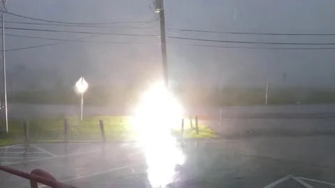 Hurricane Harvey Power Flash Stock Footage 79605073