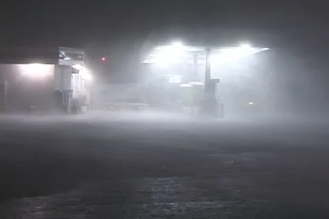 Hurricane Horizontal Rain At Night 库存影片 12574815