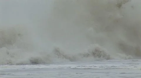 Hurricane huge wave Stock Footage 12574394