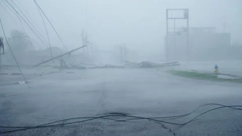 Hurricane Ida Ravages Houma, Louisiana USA As A Category 4 Storm Stock Footage 162413645