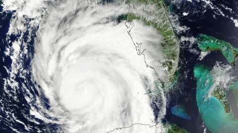 Hurricane Idalia from space Aug 29 2023 zoom out Video stock 249130998