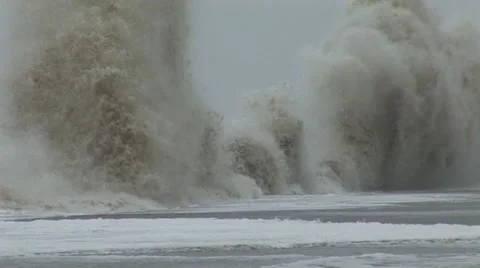 Hurricane Ike comes ashore Stock Footage 12573449