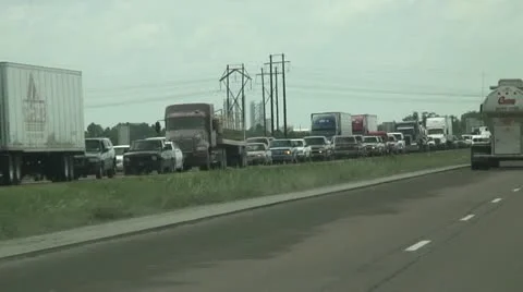 Hurricane Ike evacuation traffic 库存影片 12573689
