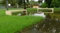 Hurricane Irene: flooded park/playground HD Footage