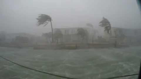 Hurricane Irma blasts the Florida Keys Stock-Footage 97295896