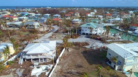Hurricane Irma devastation Florida Keys Stock Footage