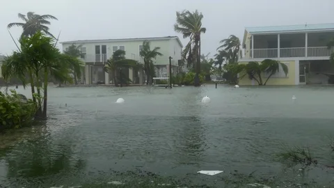 Hurricane Irma eye transition flooding | Stock Video | Pond5