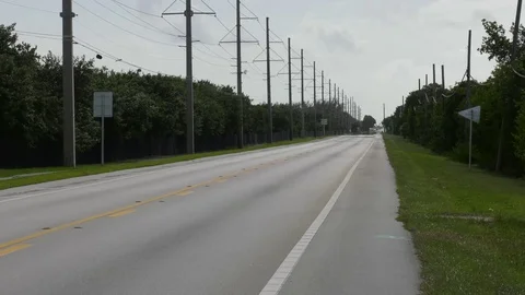 Hurricane Irma Florida Keys empty highway Stock Footage 83563241