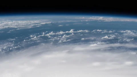 Hurricane Irma as seen from space from international space station zoom out Stock Footage 237976868