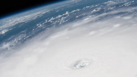 Hurricane Irma as seen from space from ISS view from space Stock Footage 237976725