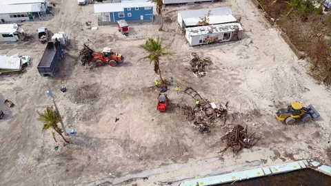 Hurricane Irma Workers Cleaning Debris Stock Footage 101992162