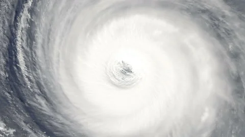 Hurricane Isabel 2003 Category 5 zoom out massive storm Stock Footage 237317742