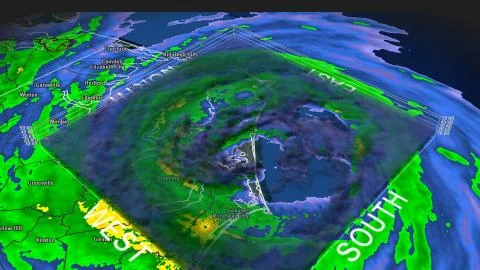 Hurricane Isabel Eye 3D Radar Stock Illustration