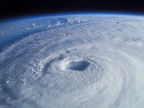 Hurricane Isabel View From Space to Earth Animation, 4K Stock Footage 75213801