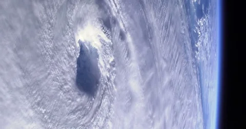 Hurricane Isabel View from Space Rotating Close Up Animation, 4K Stock Footage 75234619