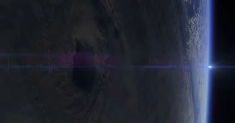 Hurricane Isabel View from Space Rotating Sunrise Flare Animation 4K Stock Footage 75981909