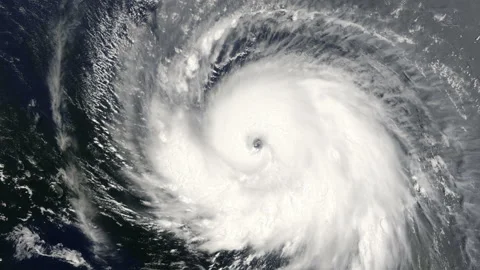 Hurricane Ivan 2004 spinning in the ocean strengthening and gaining power pretty Stock Footage 236598690