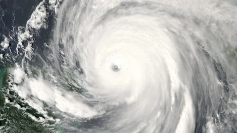 Hurricane Ivan 2004 view from space slow zoom in turning violently Stock Footage 236598547