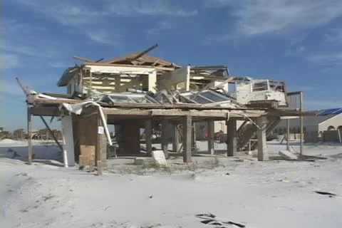 Hurricane Ivan beach home aftermath Stock Footage 12575661