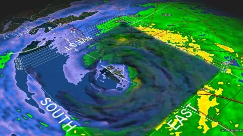 Hurricane Ivan Eye 3D Radar Stock Illustration