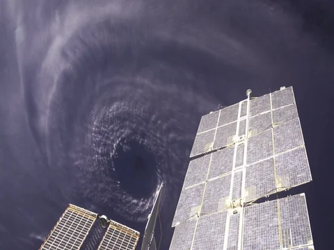 Hurricane Ivan Eye View From ISS Space Station Close Up Animation Stock Footage 75214221