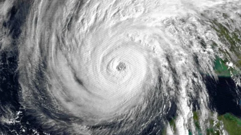 Hurricane Kate in year 1985 making landfall on the USA Stock Footage 236655115