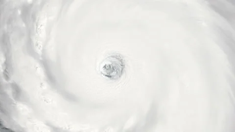Hurricane Katrina 2005 deadly Storm spinning in the ocean ready to make landfall Stock Footage 236538664
