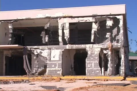 Hurricane Katrina aftermath Destroyed Building Stock Footage 12575187
