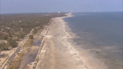 Hurricane Katrina Coastline Stock Footage 37276831