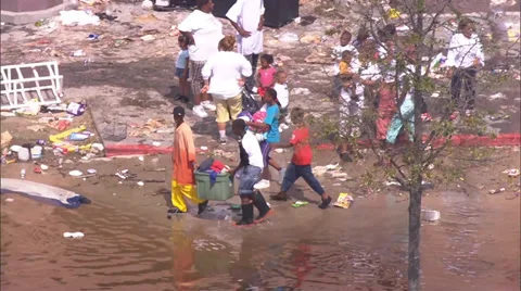 Hurricane Katrina Damage Flood Stock Footage 37277227