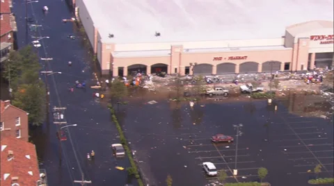 Hurricane Katrina Damage Flood Stock Footage 37277235