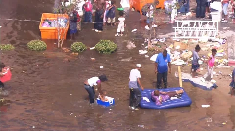 Hurricane Katrina Damage Flood Stock Footage 37277238