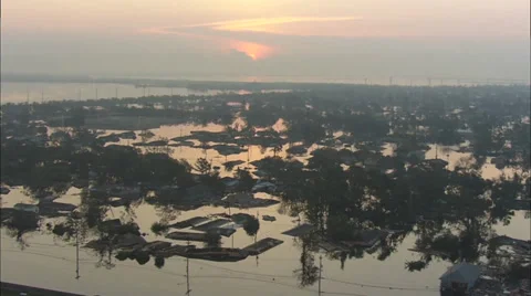 Hurricane Katrina Flood Damage Stock Footage 37277690
