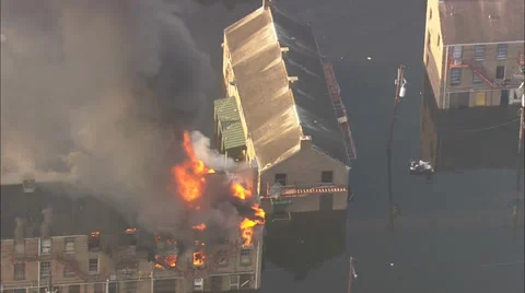 Hurricane Katrina Flood Fire Stock Footage 37277880