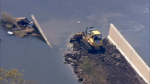 Hurricane Katrina Levee Destruction Video stock 37293953
