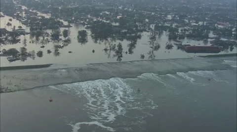 Hurricane Katrina New Orleans River Stock Footage 37277686