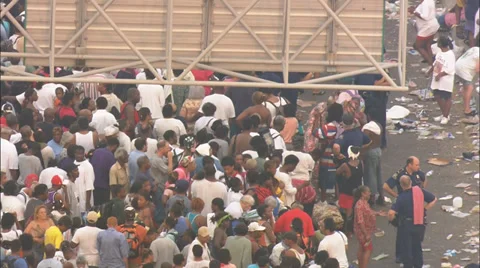 Hurricane Katrina Relief Freeway Overpass Stock Footage 37280234