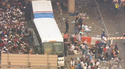 Hurricane Katrina Relief Freeway Overpass Video stock 37280237