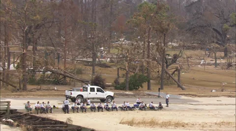 Hurricane Katrina Relief Workers Stock Footage 37281902
