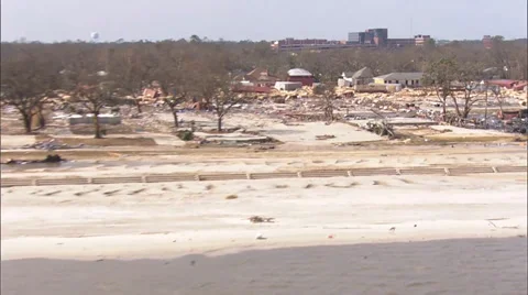 Hurricane Katrina Shoreline Stock Footage 37276802