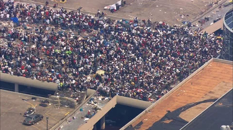 Hurricane Katrina Superdome Stock Footage 37292648