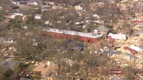 Hurricane Katrina Train Yard Stock Footage 37276711