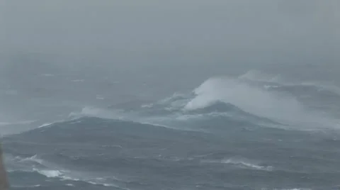 Hurricane large ocean Waves Stock-Footage 12574161