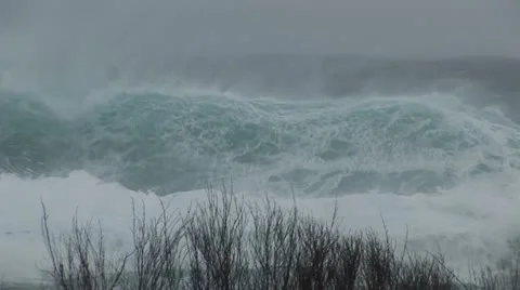 Hurricane large waves  Stock Footage 12574054