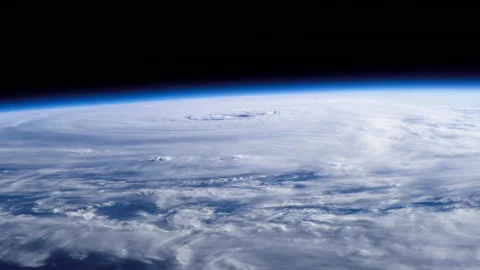 Hurricane Lili as seen from outer space zoom in view from space  Stock Footage 237276060