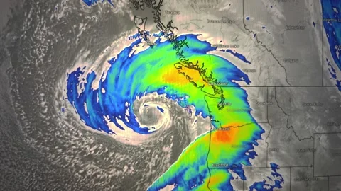 Hurricane Map On US Coast Stock Footage 293137376