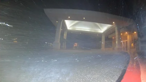 Hurricane Maria crazy wind painful sideways rain Stock Footage 95545991