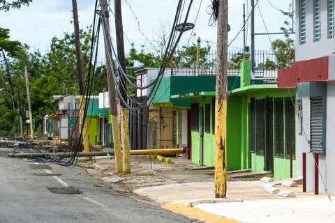 Hurricane Maria Damage in Puerto Rico Stock Photos
